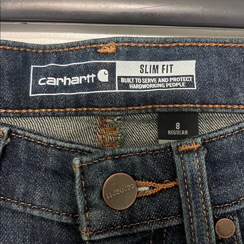 Carhartt Women’s Slim Fit Regular Blue Jeans Size 8 - Picture 2 of 4